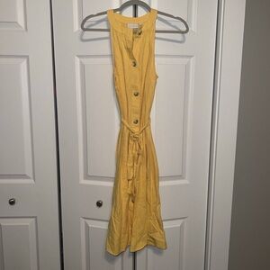 Women’s New York and Company Casual Yellow Dress Button Down size small